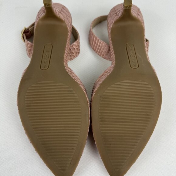 Andrew Geller Neveah Womens Coral Slingback Kitten Heels Pointed Toe Size 7M - Picture 6 of 11